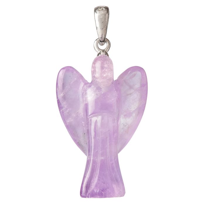 Amethyst Angel Pendant, Sterling Silver, 1" (1pc)