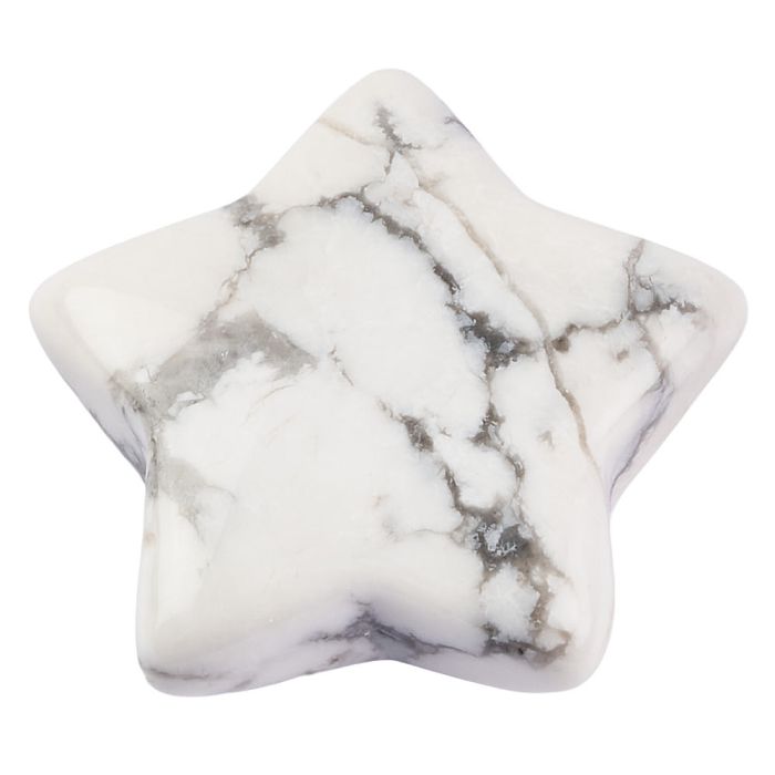 White Howlite Star, 8mm x 28/30mm (1pc)