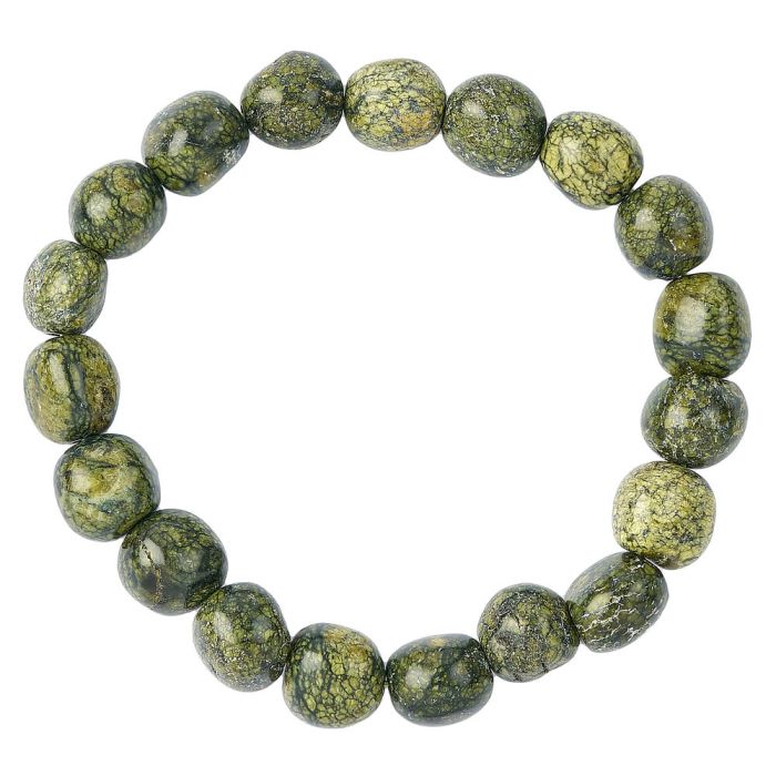 Green Snakeskin Jasper Tumblestone Bracelet (1pc)