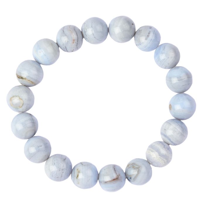 10mm Blue Lace Agate Bead Bracelet (1pc)