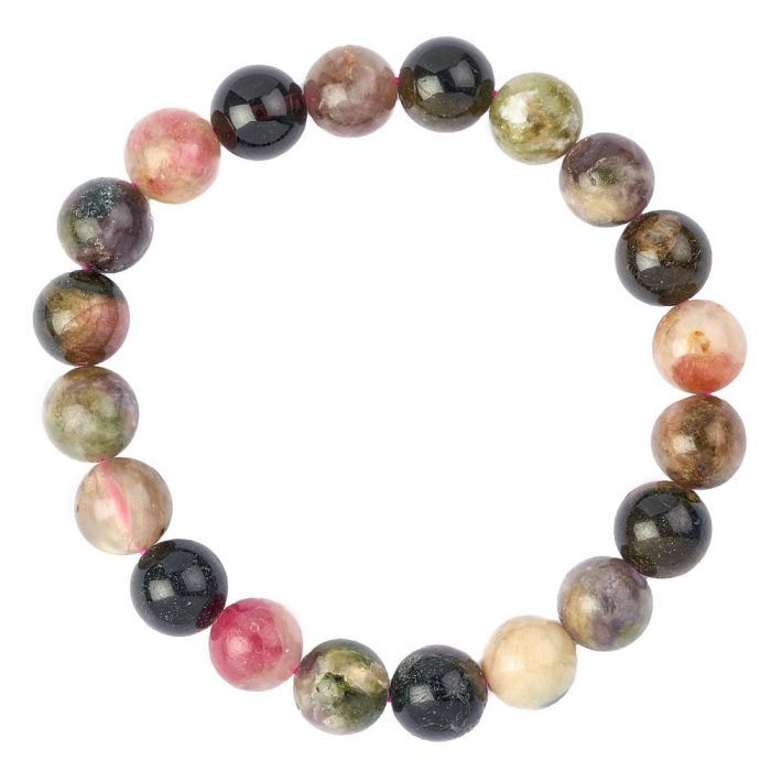 10mm Mixed Tourmaline Bead Bracelet (1pc)