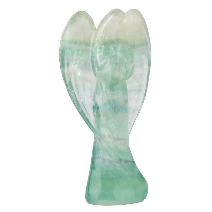 Rainbow Fluorite Angel Mary Carving with Wings, 75mm (1pc) NFD