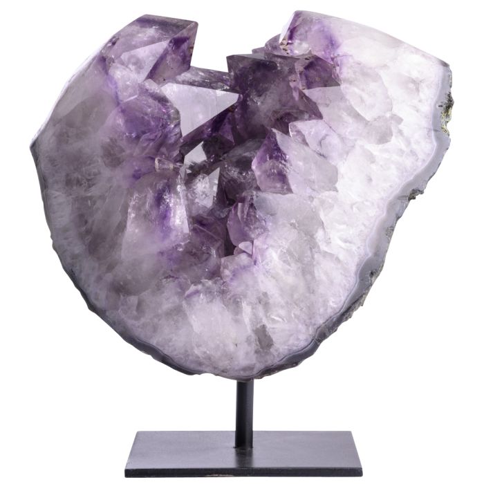 Polished Amethyst Druze Display Piece with Iron Base, 7.3kg 22cm x 24cm (1pc) NETT