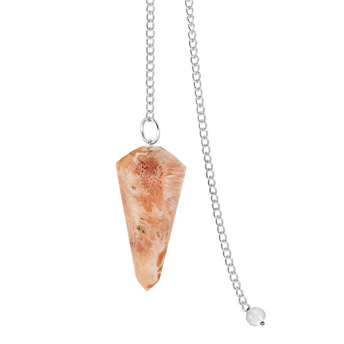 Pendulum Pink Scolecite With 6" Chain (1pc) NETT