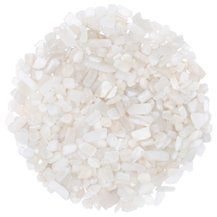 White Moonstone Chip Tumblestone 5-8mm, China (100g) NETT