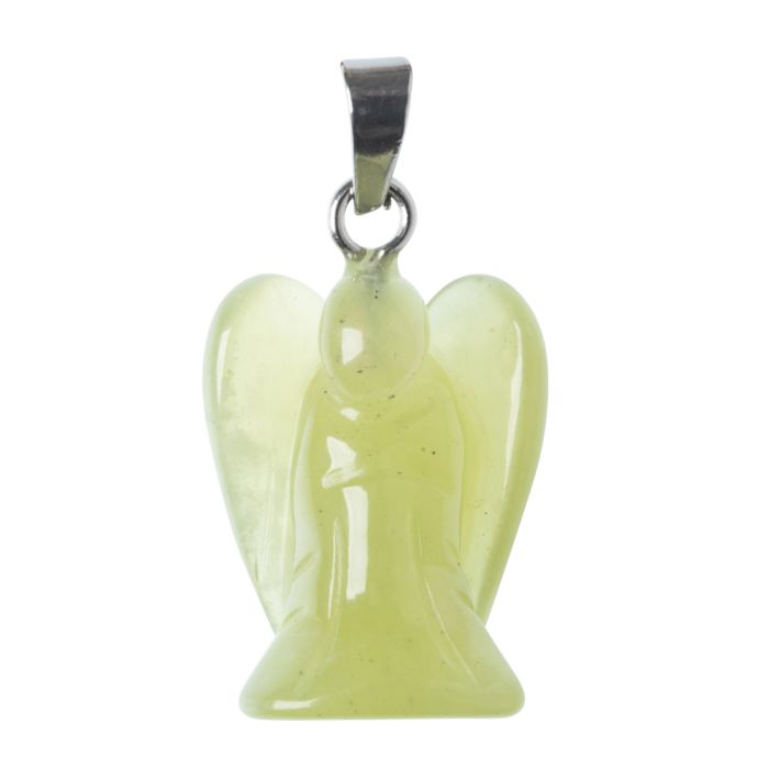 Chinese New Jade Angel Pendant 20mm Steel post & bail (1pc) NETT