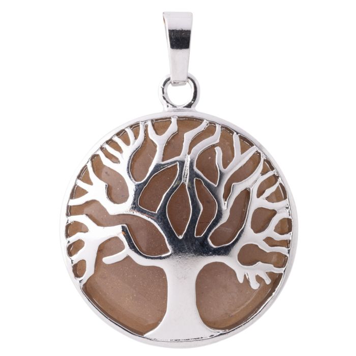 Sunstone Tree of Life Chrome Plated Pendant (1pc) NETT