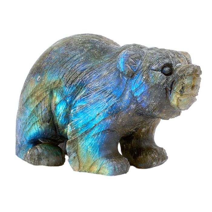 Labradorite Bear carving 2.75x1.75x1.5" NETT