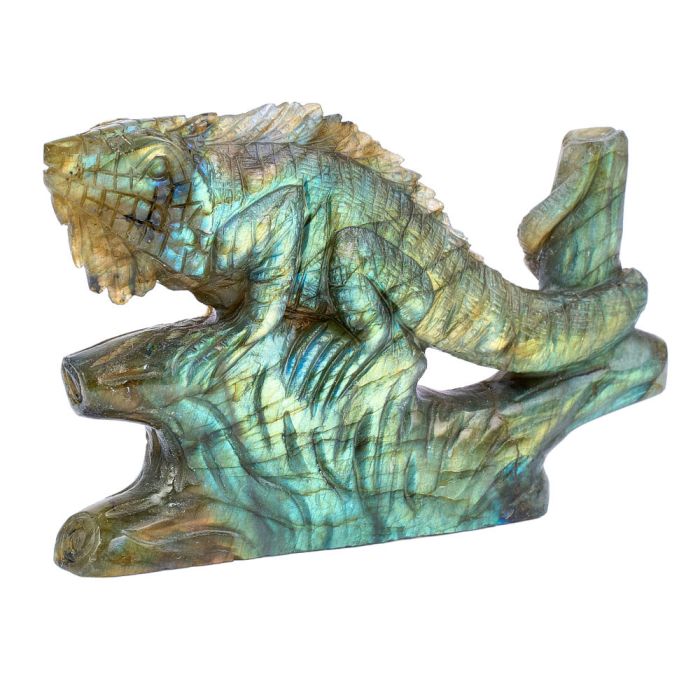 Labradorite Lizard Carving with base 4.25x1x2.75 (4.25") NETT