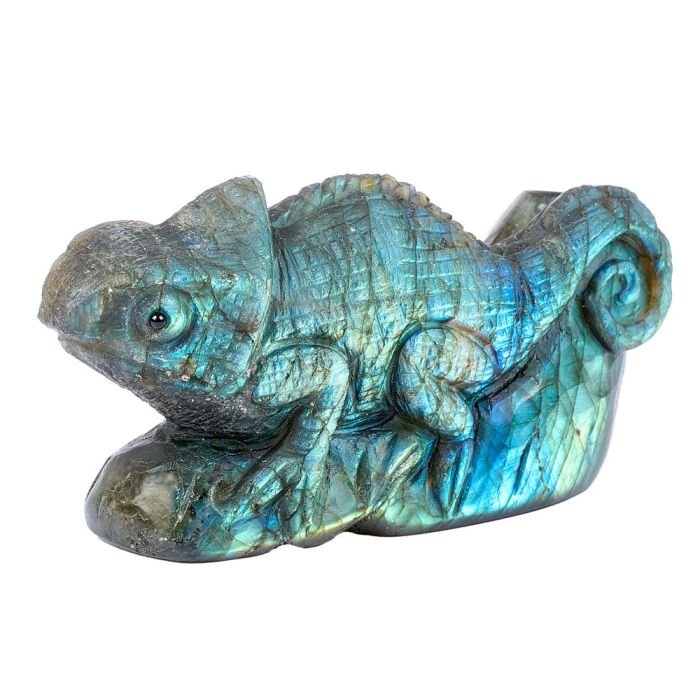 Labradorite Dinosaur Carving 4.25"x2.75"x1.25" 