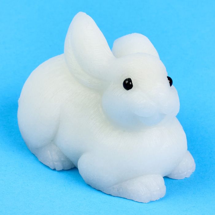 Snow Quartz Rabbit Carving 3x2.25x2" NETT