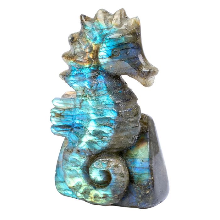 Labradorite Seahorse Carving 3x1.75x1" NETT