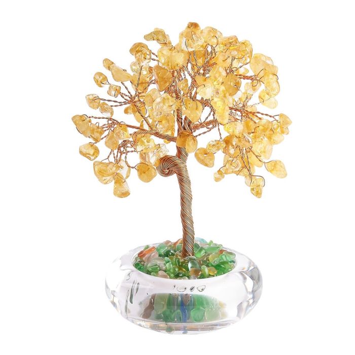 Citrine Gem Tree with Clear Bowl (1pc) NFD