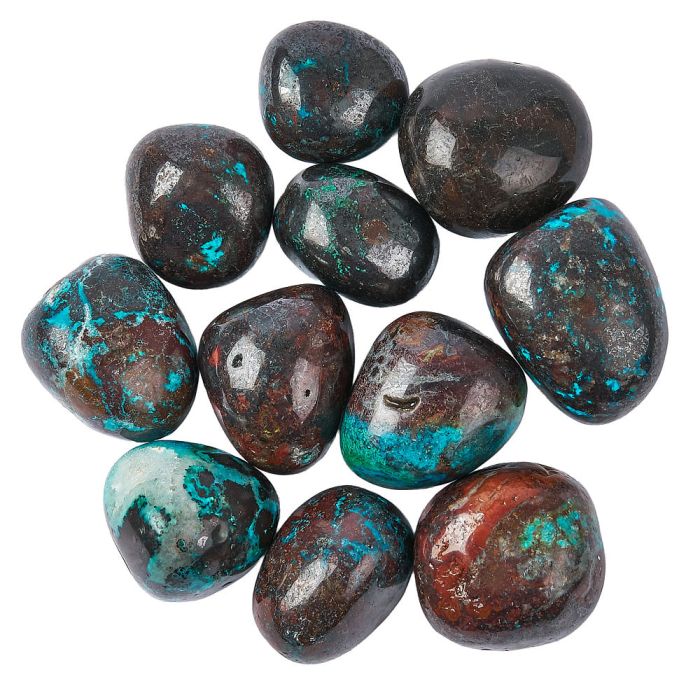 Cuprite and Chrysocolla Tumblestones from the Congo (250g) 