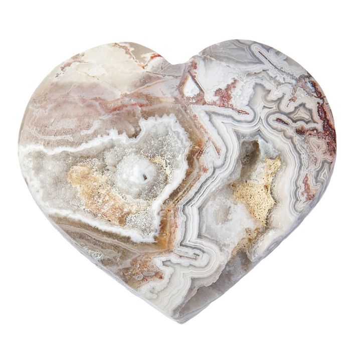 Crazy Lace Agate Polished Heart (1pc) NFD
