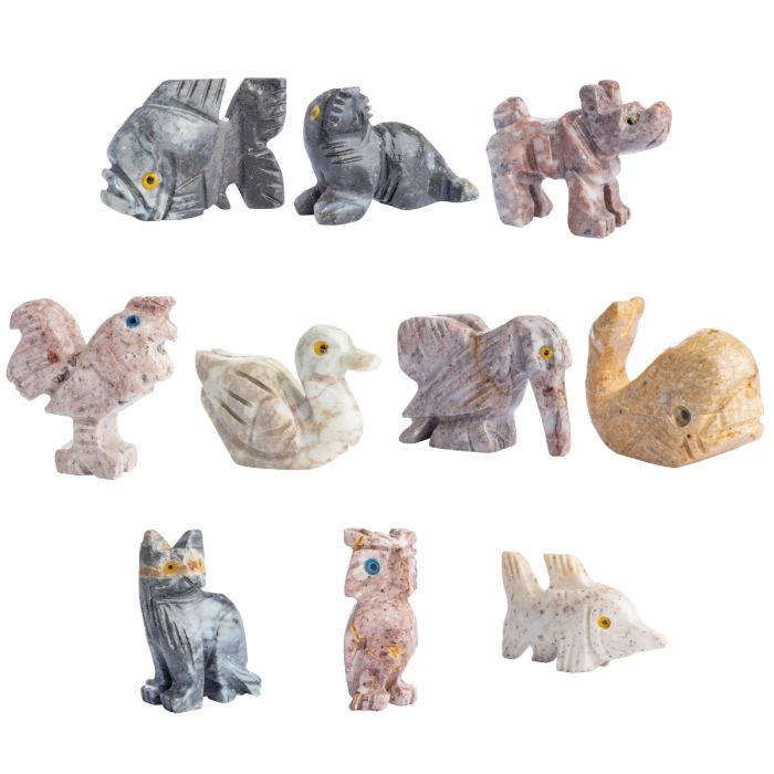 Soapstone Animal Carvings Mix 1, Peru (20pcs) NETT