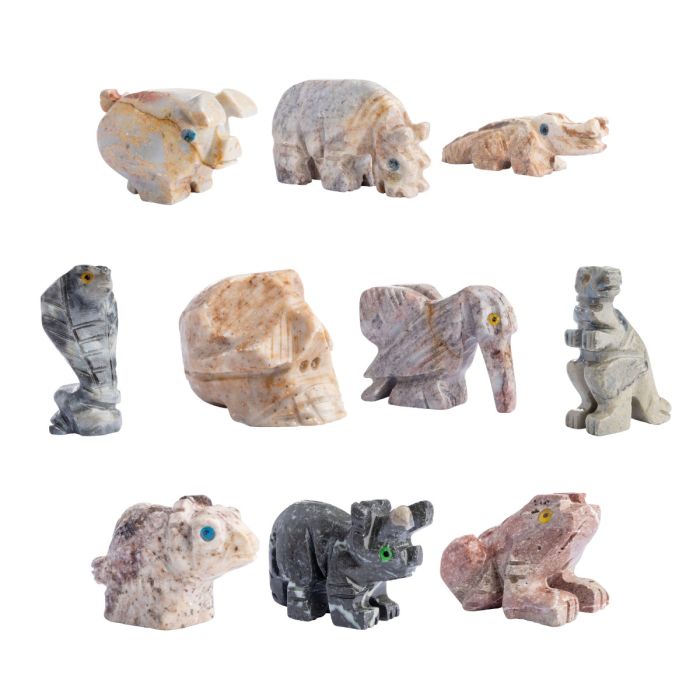 Soapstone Animal Carvings Mix 2, Peru (20pcs) NETT