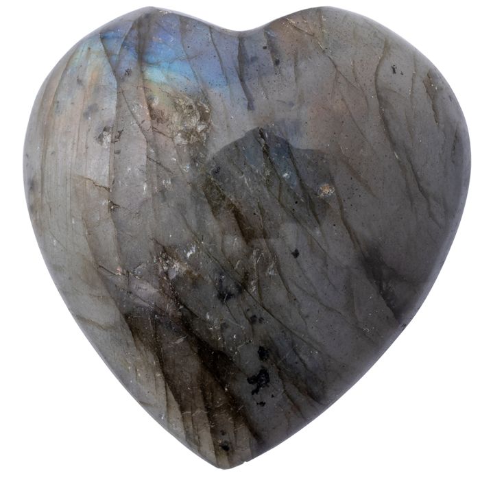 Labradorite B Grade Heart 30-40mm, Madagascar (1pc) NETT