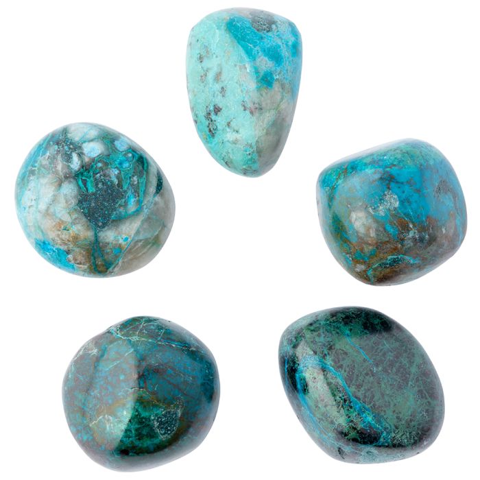 Chrysocolla A Grade Medium Tumblestone 20-30mm, Peru (100g) NETT