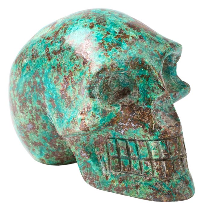 Chrysocolla Skull Thin 70-80mm, Peru (1pc) NETT