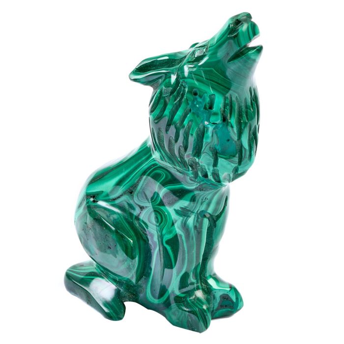 Malachite Wolf Carving 2-3" (1pc) NETT