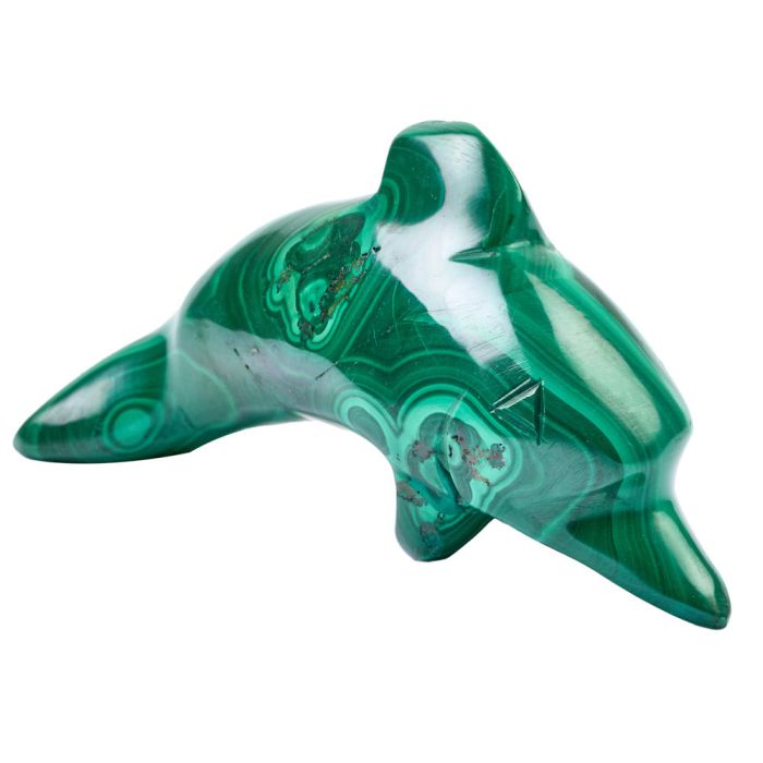 Malachite Dolphin Carving 3-4" (1pc) NETT