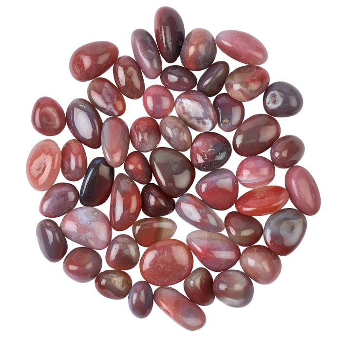 Pink Agate Medium Tumblestones, 20-30mm, Zimbabwe (500g)