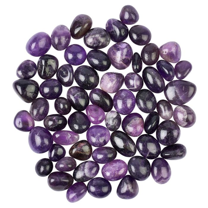 Dark Amethyst Small Tumblestones, 10-20mm,  Zambia (250g)