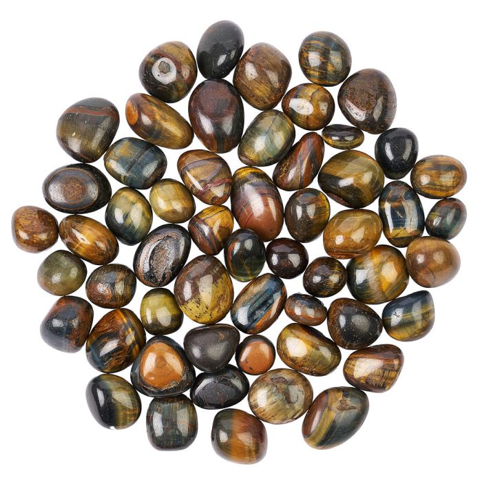 Tiger Eye Variegated, Small Tumblestones, 10-20mm, South African (250g) 
