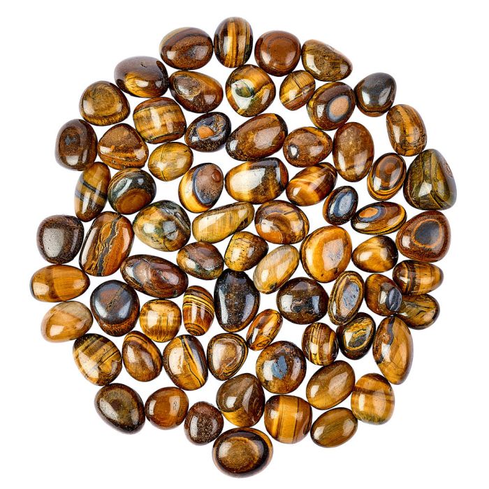 Tiger Eye Gold Medium Tumblestones, 15-25mm, South Africa (500g)