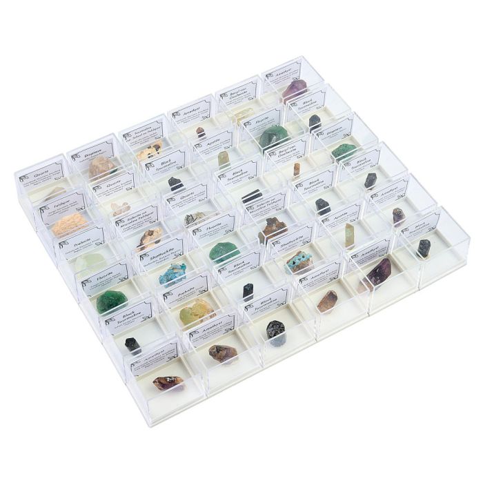 Mixed Namibian Mineral Specimen in plastic box with ID card (36pcs) NFD