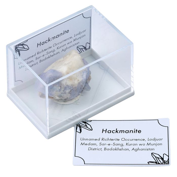 Rough Hackmanite UV, in plastic gift box with ID card, 8.1-20g (1pc)