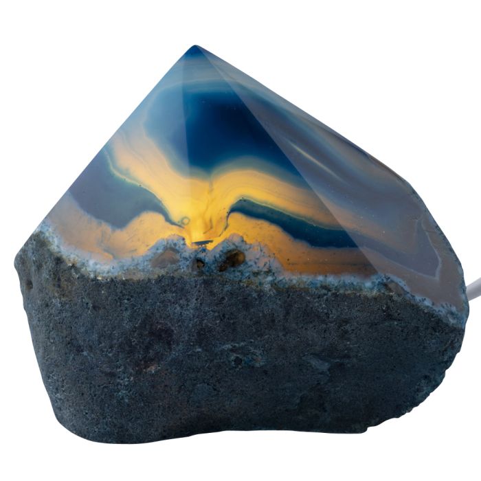 Mini Agate Point Lamp Blue with Disk LED USB Fitting (1pc) NETT