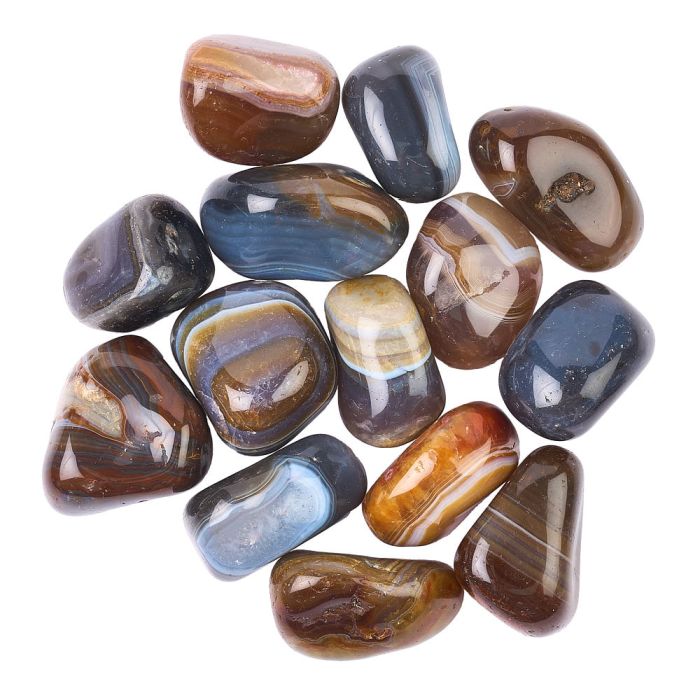 Natural Banded Agate Extra Large Tumble 40-50mm, Brazil (500g) NETT