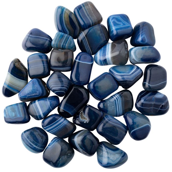 Banded Agate Blue Extra Large Tumblestone 40-50mm, Brazil (1kg) NETT