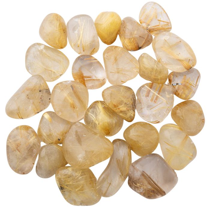 Rutilated Quartz Super Extra Quality Small Tumblestone 10-15mm, Brazil (50g) NETT