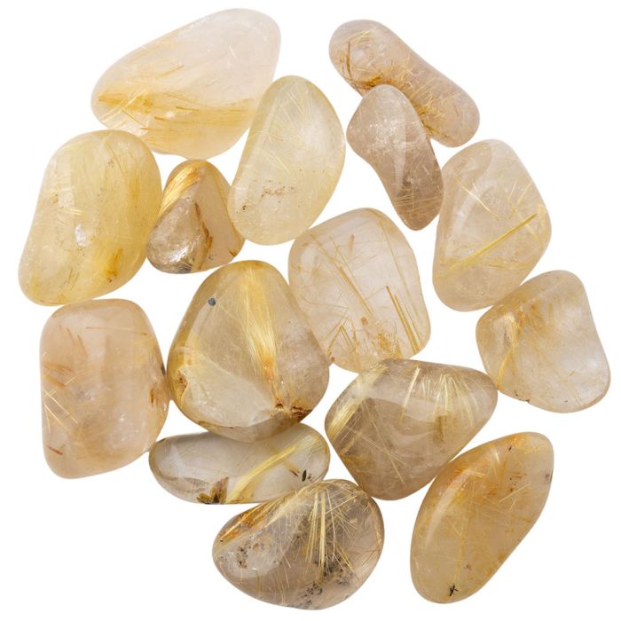 Rutilated Quartz Extra Quality Small Tumblestone 15-20mm, Brazil (50g) NETT