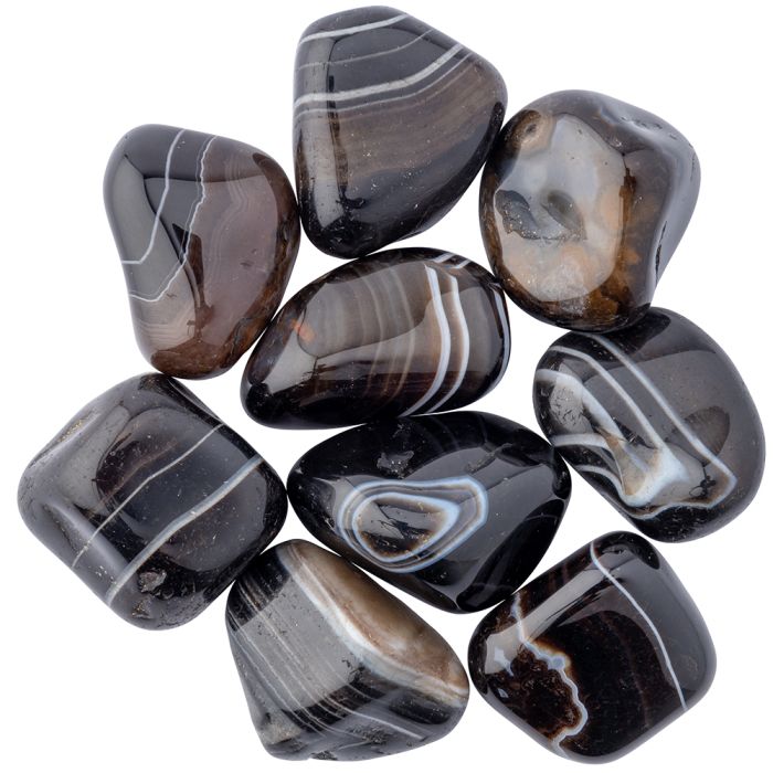 Banded black agate deals