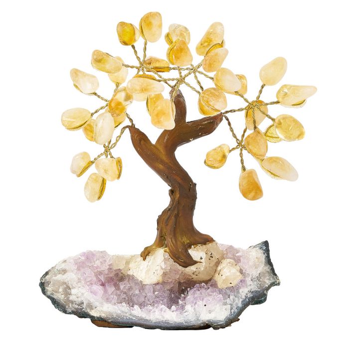 Citrine Bonsai Tree on Amethyst base, 7 branches (1pc) NFD