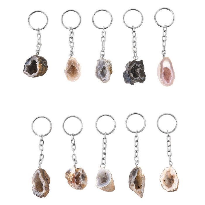 Geode Keyrings with Natural Colouring, Brazil (10pcs) NETT