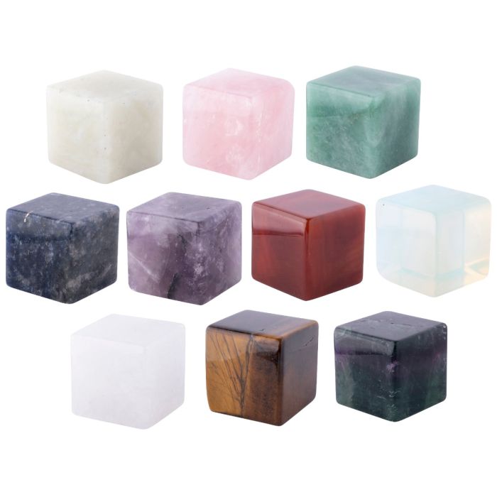 Assorted Gemstone Cubes 30mm (10pcs) NETT