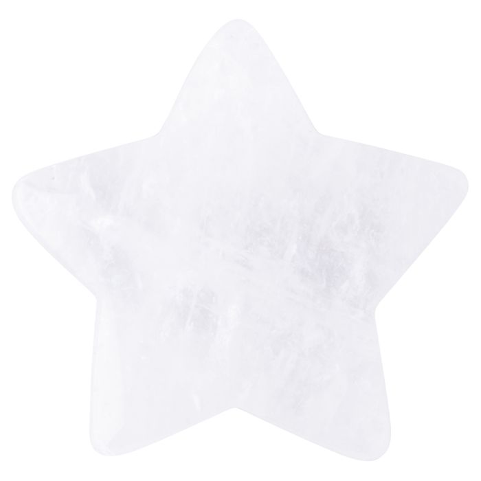Rock Crystal 40mm Drilled Star (1pc) 