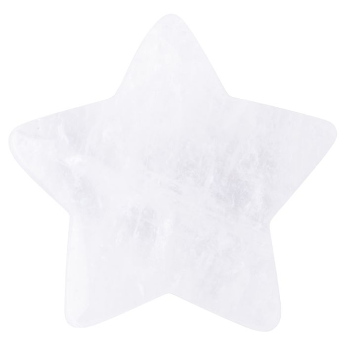 Rock Crystal 40mm Drilled Star (1pc) NETT