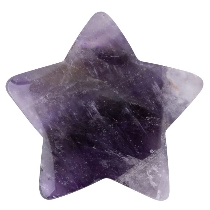 Amethyst 40mm Drilled Star (1pc) NETT