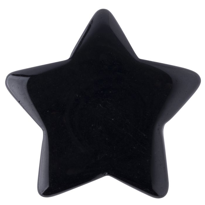 Black Obsidian 40mm Drilled Star (1pc) NETT
