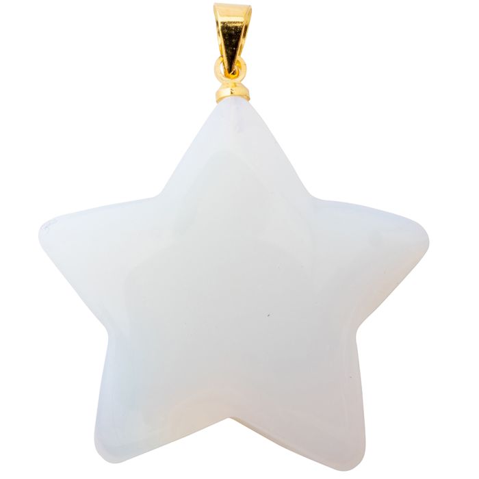 Opalite Puff Star Pendant with Gold Plated Bail (1pc) 