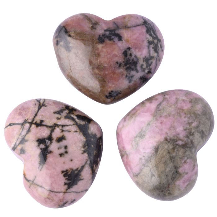 Rhodonite Mini Heart Carving 25x30mm (3pcs) NETT