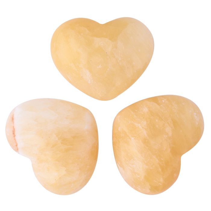 Calcite Yellow Mini Heart Carving 25x30mm (3pcs) NETT