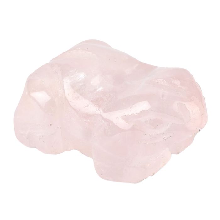 Rose Quartz Frog Carving (1pc)