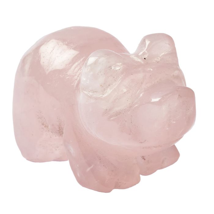 Rose Quartz Pig Carving (1pc)